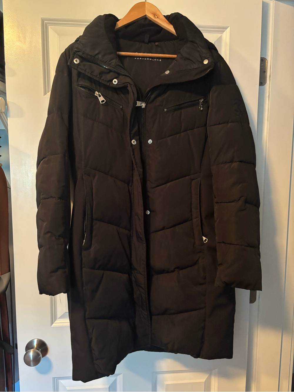 Calvin Klein Black Quilted Long Puffer Coat